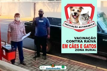 VACINAÇÃO ANTIRRÁBICA EM CÃES E GATOS TEM INÍCIO NA ZONA RURAL DO MUNICÍPIO