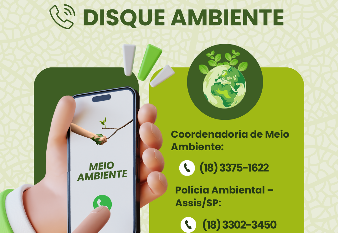 PREFEITURA DE PEDRINHAS PAULISTA DISPONIBILIZA CANAL DE ATENDIMENTO “DISQUE AMBIENTE”