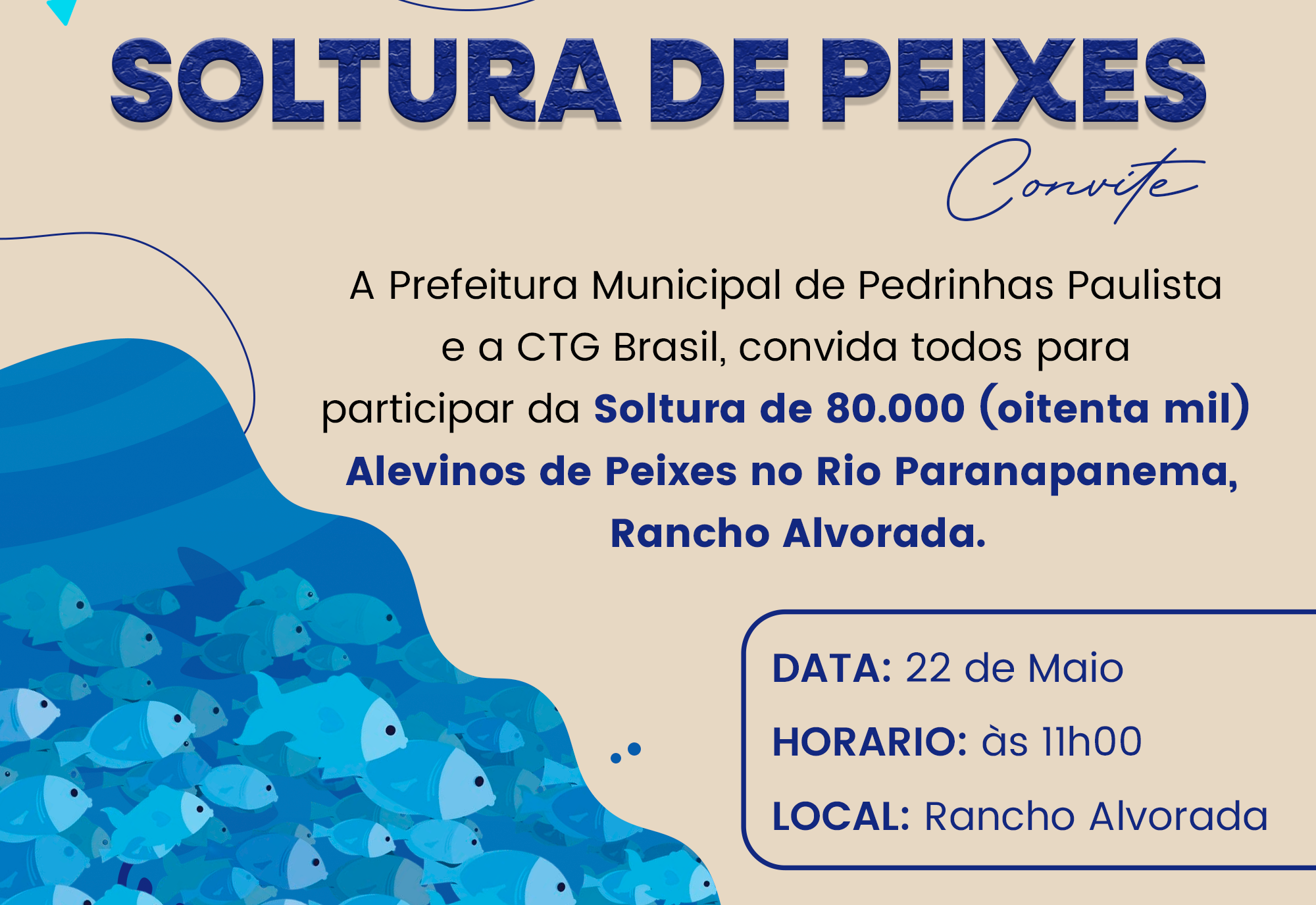 SOLTURA DE ALEVINOS NO RIO PARANAPANEMA.