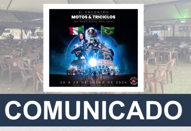 PRÉ-CADASTRO PARA BARRACAS NO 11° ENCONTRO DE MOTOS E TRICICLOS EM PEDRINHAS PAULISTA.